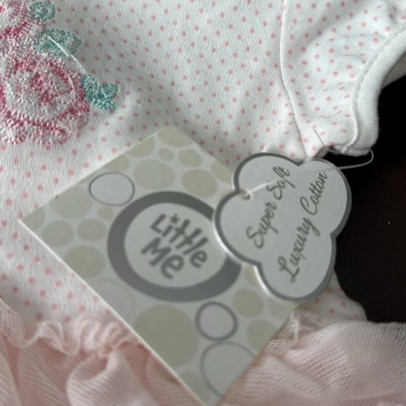 LITTLE ME 2 piece and headband set size 3 months, 100% cotton, super soft, NWT - Picture 4 of 4